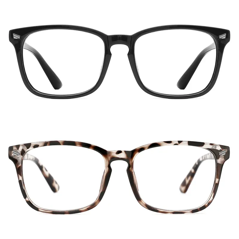 Blue Light Blocking Glasses for Men Women Rectangular Frame Anti Eyestrain & UV Glare Trendy
