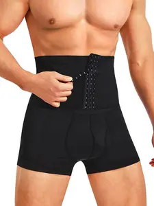 Men's High-Waist Abdominal Control Compression Shorts - Sporty Menswear Shape Wear with Fabric Padding, Butt Lifting, Body Shaping Underwear, Boxing Briefs