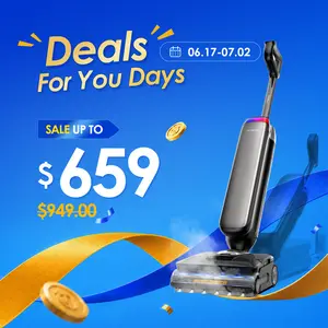 Tineco Floor One S9 Artist Steam Wet Dry Vacuum Cleaner, High-temp Steam Cleaning, 22kPa Suction, 360° SmoothDrive, Anti-Tangle Design, 185°F Flashdry, Long Runtime, 180° Lay-Flat