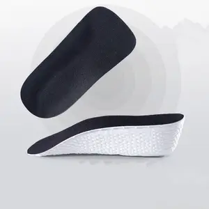 2 Pair / 4pcs Height Increase Insoles for Men and Women, Wool Felt Gel Heel Cushion Inserts for Leg Length Discrepancy, Shock-Absorbing Shoe Lifts for Heel Pain Relief