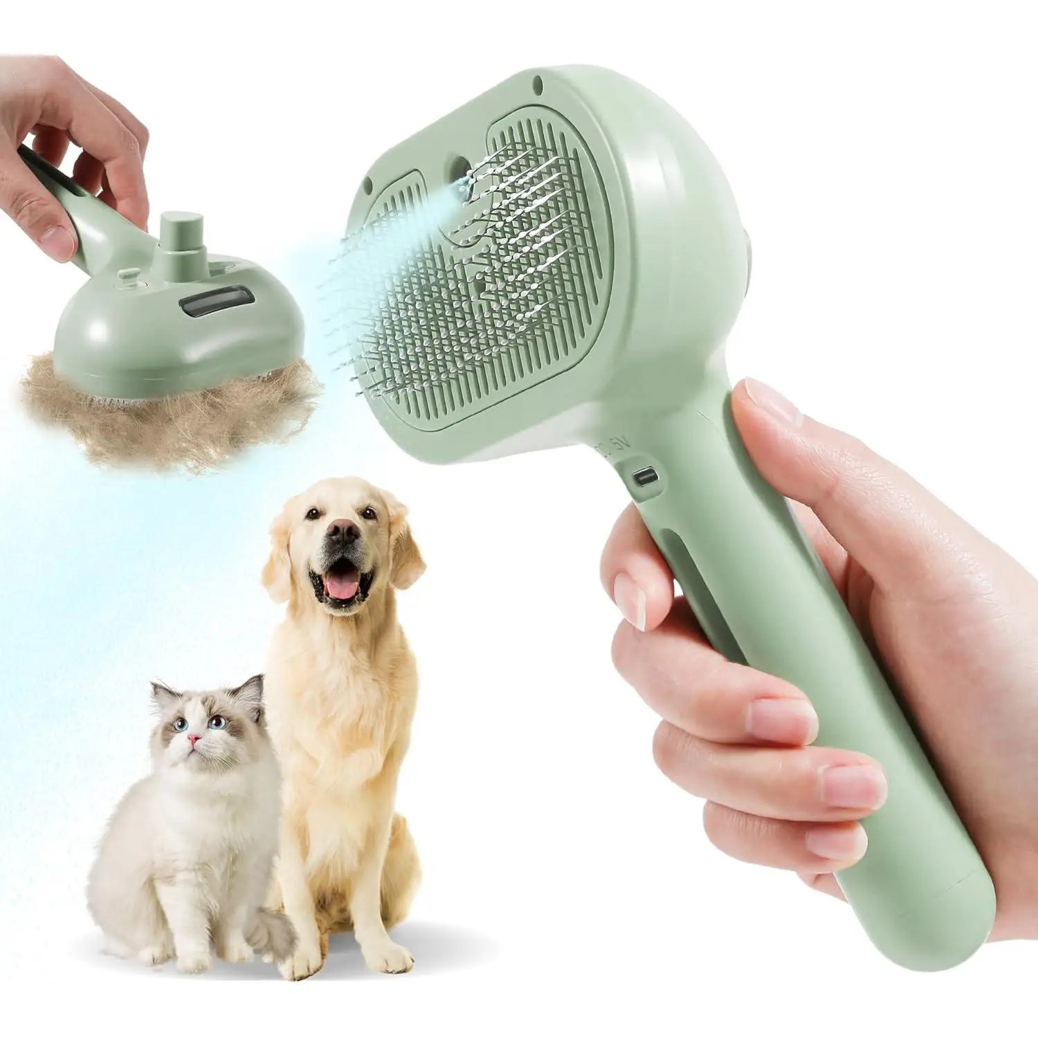 Steam Brush for Shedding  Brush for Indoor Cats Shedding Self Cleaning Spray  Re...