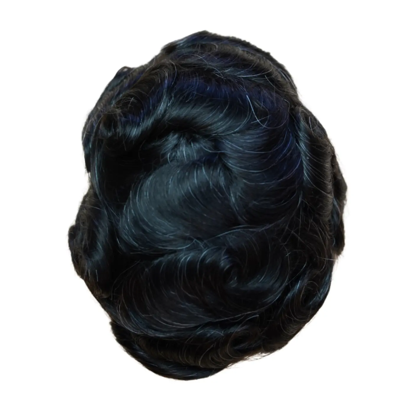 Men's Wavy Toupee with 8x10 Duro Mono R Base, Natural Looking Hair Replacement System, Color #1C, Human Hair Wave, Avoid Insecurities Due To Baldness, Male