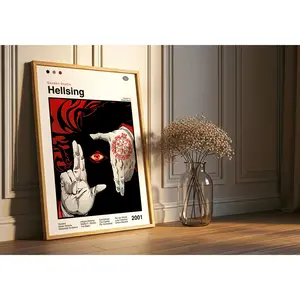 Hellsing Ultimate Anime Poster : Minimalist Anime Manga Art Print