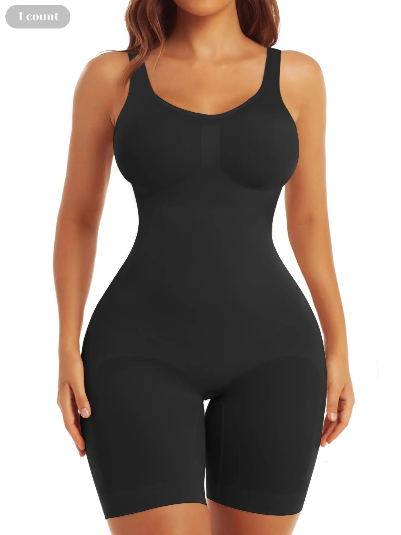 Shorts Bodysuit for Women Tummy Control Shapewear Seamless Sexy Butt Lifting Workout Bodycon One Piece Short Jumpsuit
