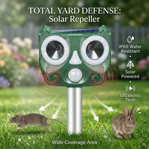 Solar Mosquito Repellent Outdoor, Outdoor Insect Repellent, 12 LED Ultrasonic Pest Repeller, IP66 Waterproof, Keeps Mosquitoes Bugs Flies Away for Yard Garden Patio