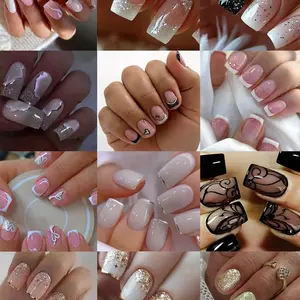 288pcs Multi-Color Metal Nails, Heart and Deer Antler Design, Glitter, Medium Size, Perfect for Summer Nail Art