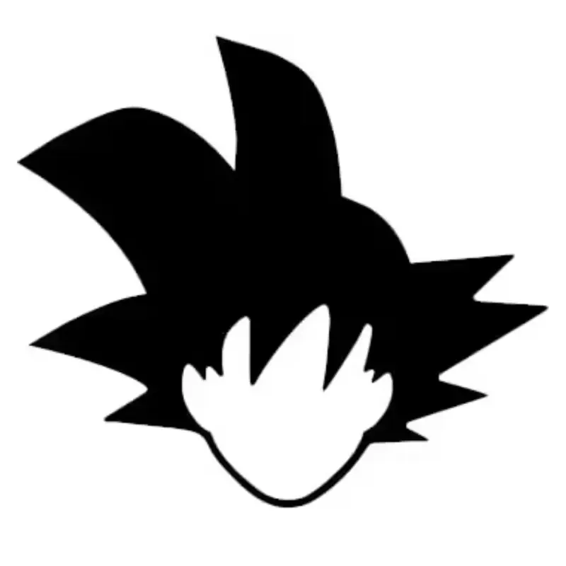 Goku Car Decal - Simple Black and White Design for Goku Fans - Easy Peel and Stick - Compact & Stylish - 4x3.5x0.1 Inches