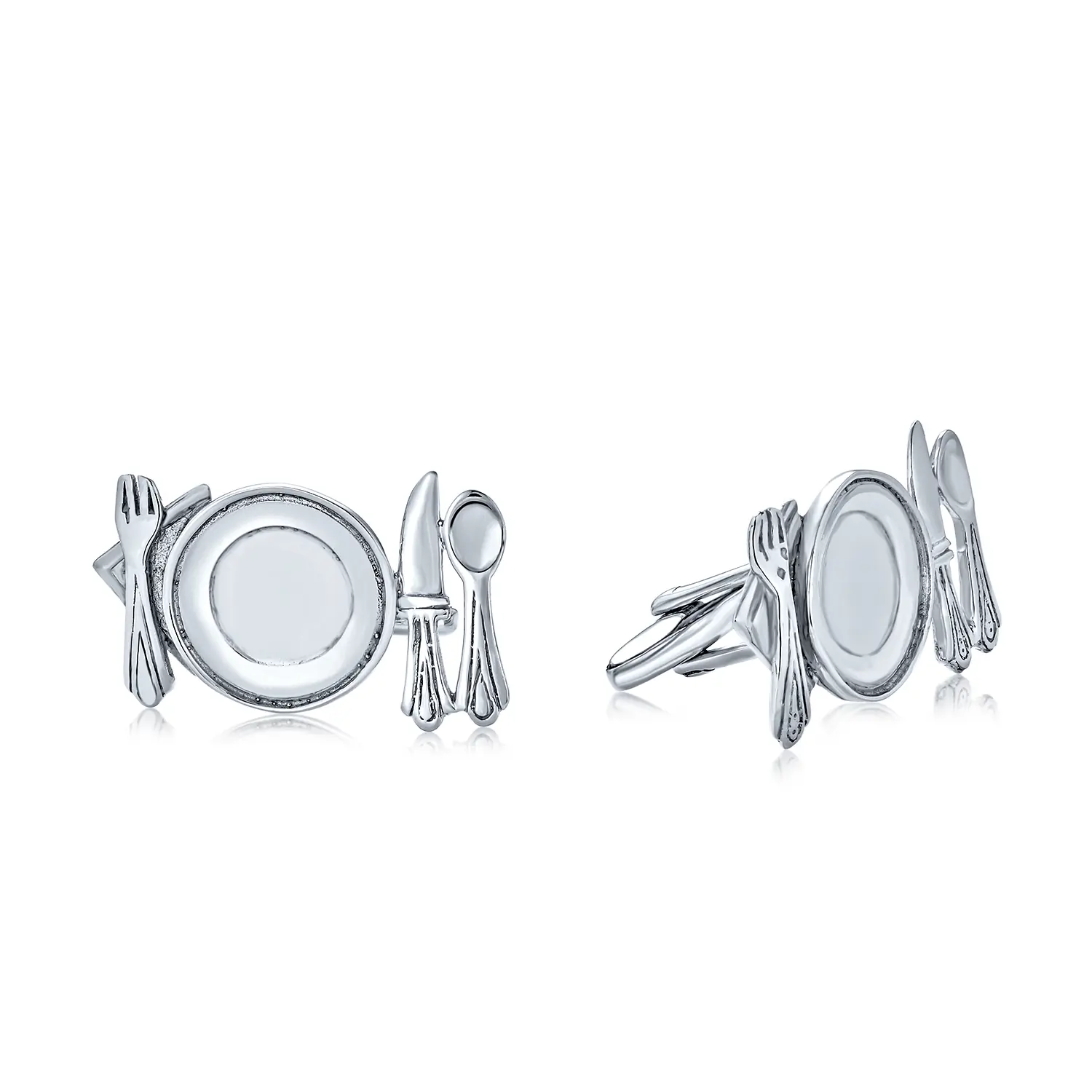 Unique Gift For Gourmet Chef Cufflinks Dining Theme .925 Sterling Silver