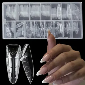 150Pcs Clear Oval Dual Forms with Smart French Line | Seamless Quick Build Nail Extension Molds