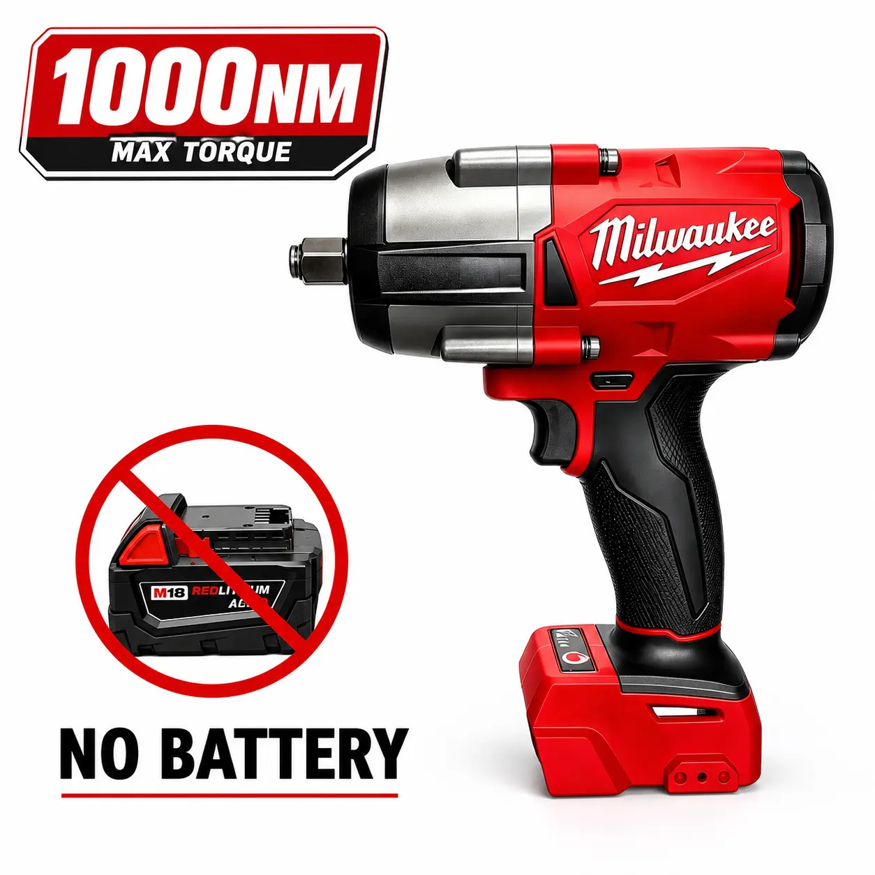 Milwaukee M18 Series Heavy-Duty 1000Nm High-Torque Hand Torque Wrench, Mechanic's Tool for Equipment Repair & Heavy Equipment Maintenance