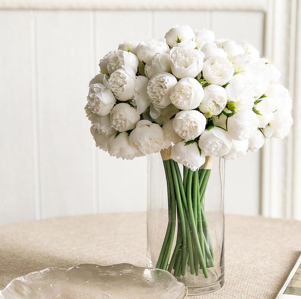 27 Heads Artificial Rose Peony Flowers Bridal Bouquet for Home Party Table DIY Decor Fake Flowers Wedding Decoration Flowers