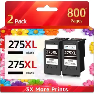 Compatible Ink Cartridges Replacement for 275XL pg-275 for TS3520 TS3522 TS3500 TR4720 TR4700 TR4722 Printers 2 Black Packs