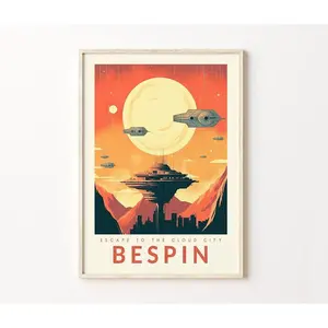 Vintage Original Trilogy Movie Poster - Tatooine Hoth Endor A New Hope Empire Strikes Back Art Print