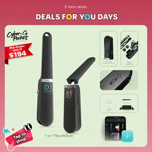 【Music Is Free】Enya CYBER-G Pocket2-in-1 Playable Speaker,world's first playable speaker,Smart Stringless guitar CyberG PocKet Pocket Cyber Guitar ,foldable and portable , for adults, children, Stringless, Auto Play Mode,Fold to Listen,Unfold to Play