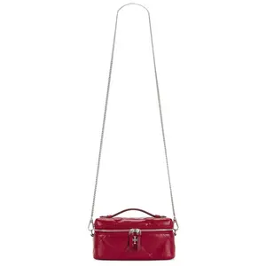 Tory Burch Kira Diamond Quilt Vanity Case in Red
