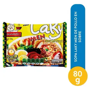 Laky Men Sopa de Pollo bag Instantánea from Guatemala 6 Pack 80g  Chicken Flavor