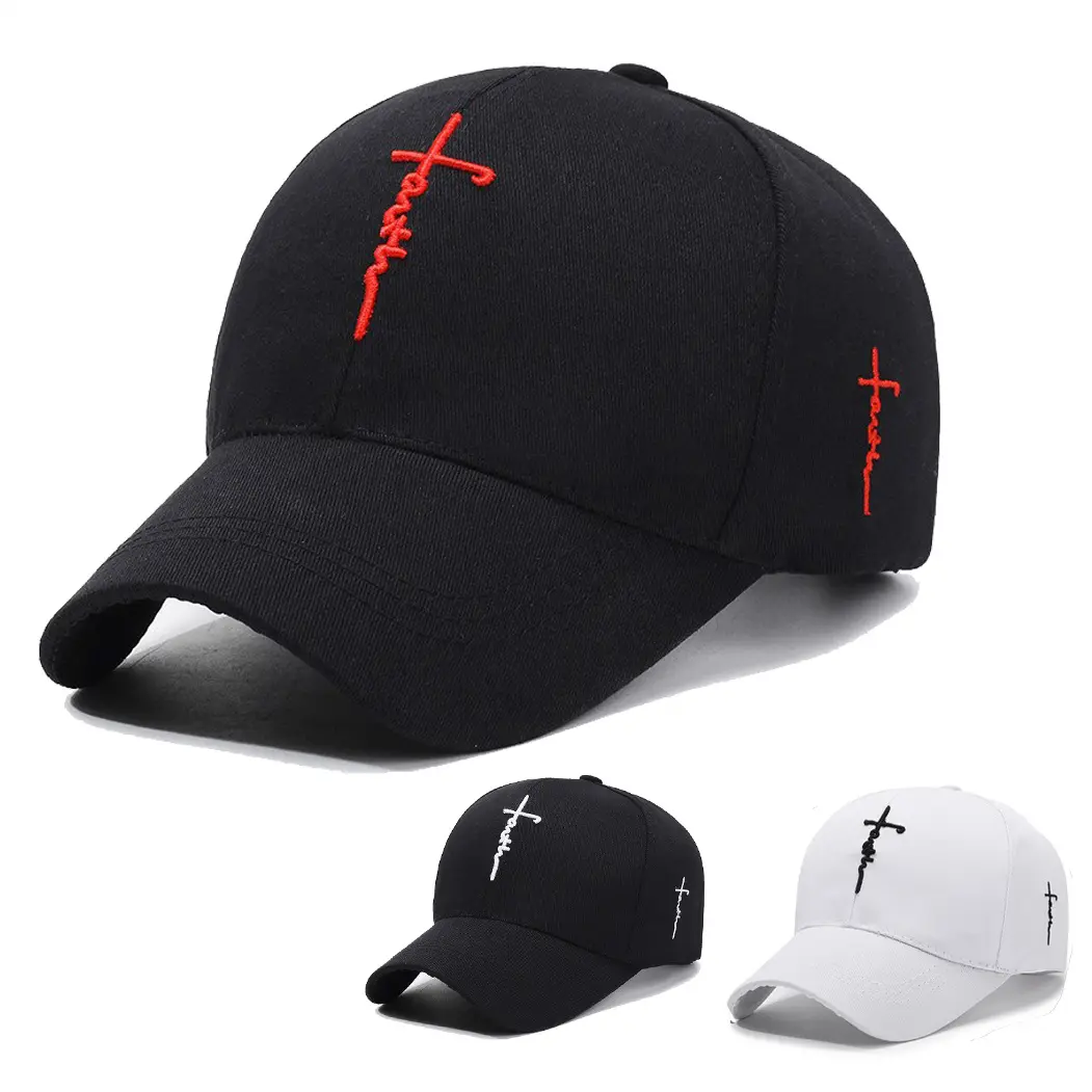 Faith Letter & Cross Embroidery Baseball Cap - Stylish Adjustable Sun Protection Hat for Men & Women, Perfect for Casual Outdoor Sports & Daily Wear