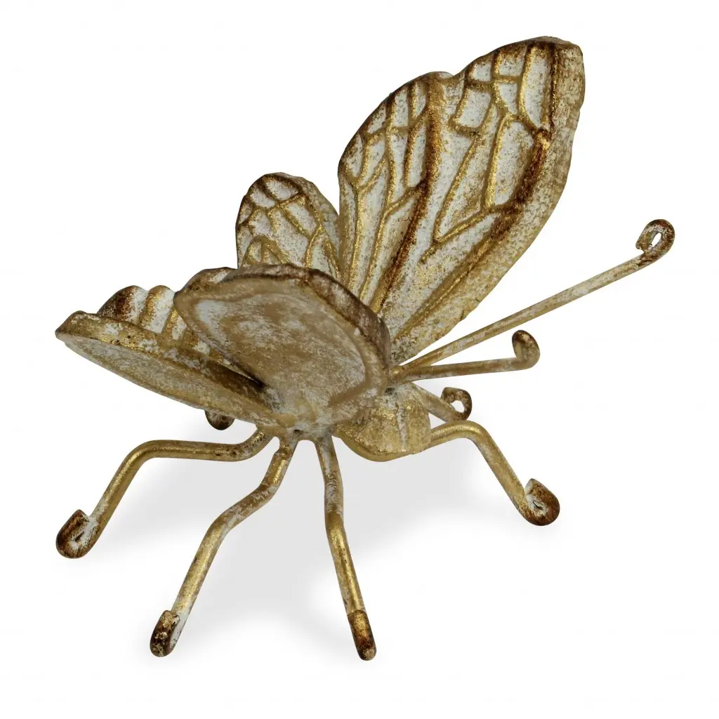 360 stand Gold Cast Iron Butterfly Shape Decorative Sculpture - 3.5x4.25x4 in., Modern Nature Home Decor Decoration, Indoor Display Statue Figurine for Home Supplies, Decorative Figurines, Home Ornaments