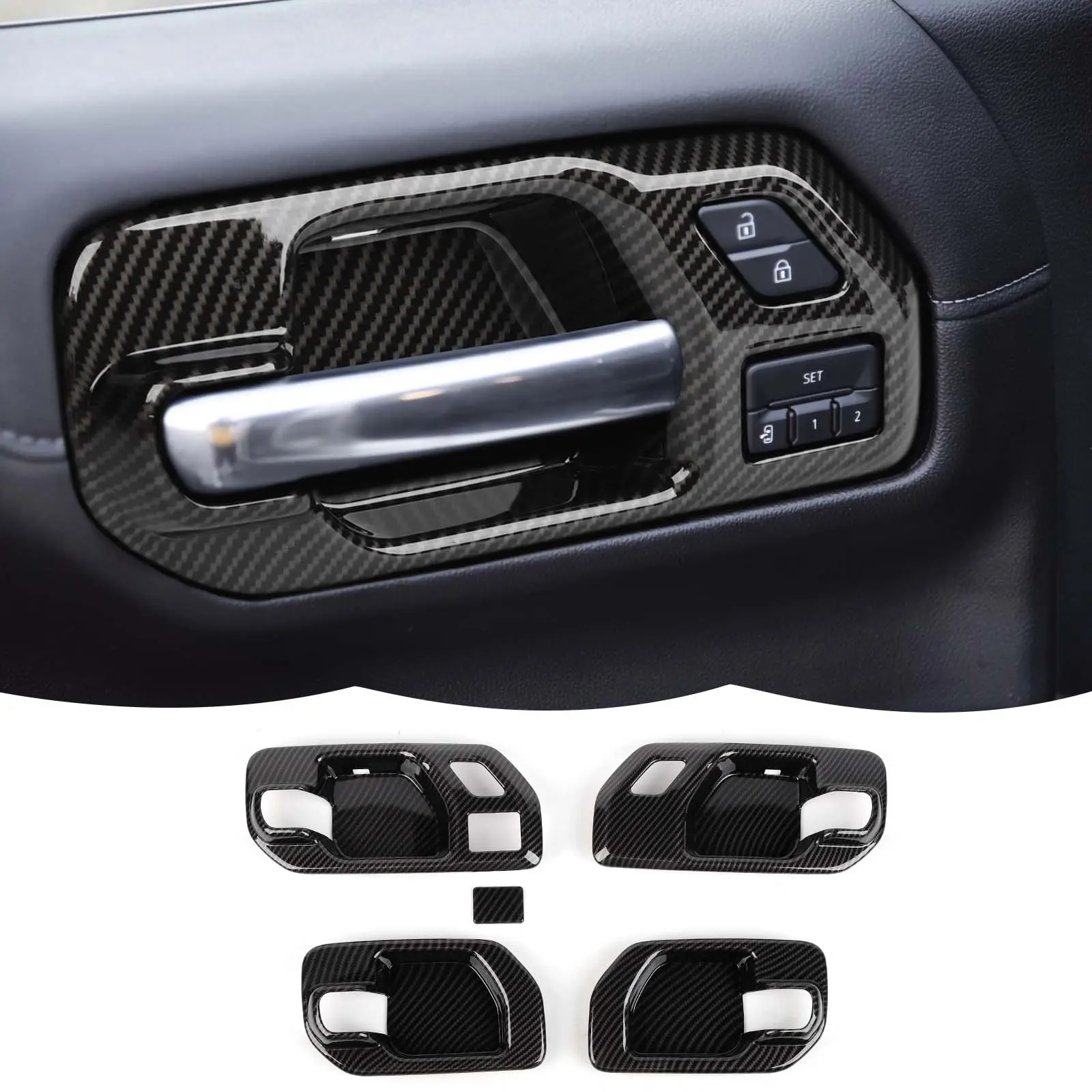 For 2019-2022 Chevrolet Silverado/ GMC SIERRA 4-Door Interior Door Handle Bowl Cover Trim car accessory auto decoration decoration kit durable interior accessory vehicle decor accessory design accessory, Car Door Protector