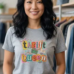 Thrift Queen T-Shirt – Vintage Thrifting Graphic Tee, Retro Style Funny Thrift Shop Shirt
