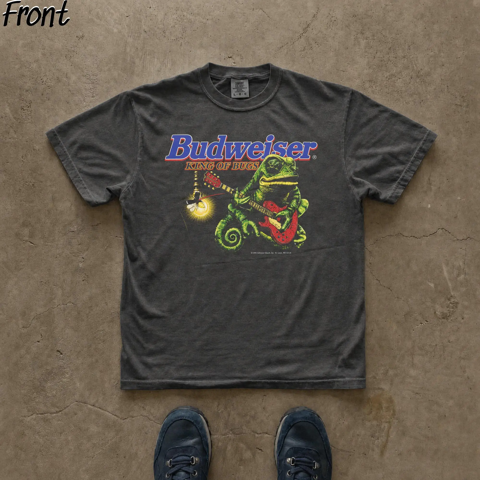 Vintage Budweiser Chameleon Tee 1995 King of Bugs T-Shirt