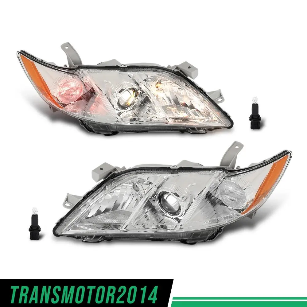 G-PLUS Motor Interior Fit For 2007 2008 2009 Toyota Camry Halogen Headlights Assembly Left+Right Side