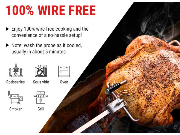 [Holiday Haul] ThermoPro Wireless Digital Meat Thermometer,Smart App Control, for Cooking Thermometer for Oven, Grill, Kitchen, BBQ, Smoker & Rotisserie