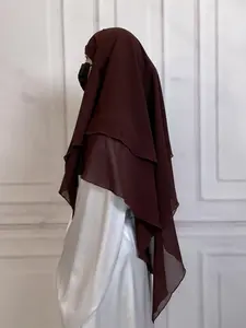 Women's Solid Color Chiffon Khimar, Modest Fashion Khimar for Women, Women's Islamic Clothing for All Seasons, Modesty