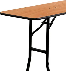 Rectangular Plywood Folding Table, 96Wx18W