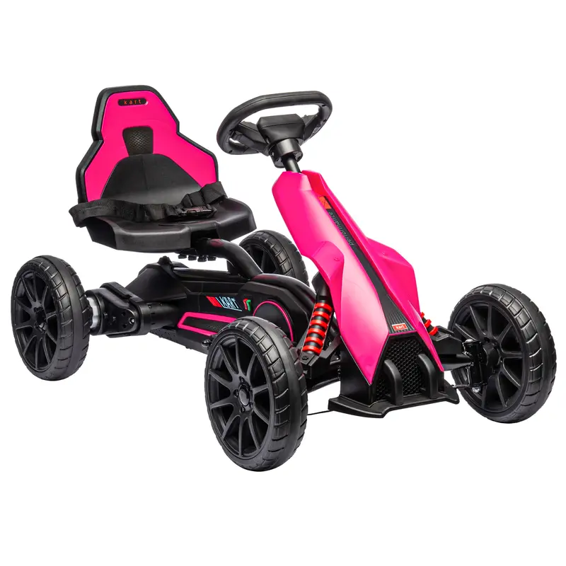 Aosom 12V Electric Go Kart for Kids, 66 lbs. Ride On Machine with Reversible Direction, Adjustable Speed, Outdoor Kids Toys, Cool Gifts for 3-8 Years Old Children
