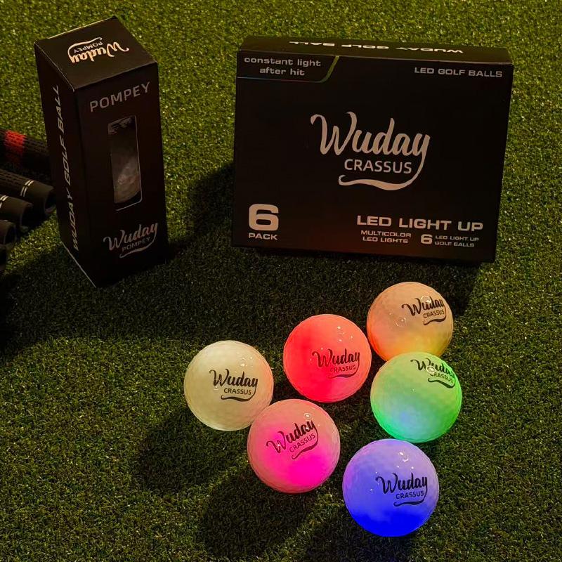 WUDAY 6pcs Glow in the Dark LED Golf Balls The LED Core is encased in a Surlyn outer shell with a resin spacer layer.Night Golf Gift for Men & Women golf golf gifts for him golf accessories top golf back net
