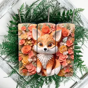 Fox 20oz Tumbler with Lid & Straw