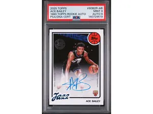 2025 Topps 1980-81 Topps Basketball Rookie Autographs Ace Bailey #80B2R-AB PSA 9