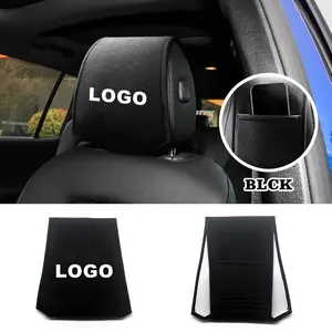 Car Seat Headrest Cover, Car Neck Pillow Protector, Car Interior Durable Breathable Headrest Cover, Easy Install Washable, Multi-Model Fit