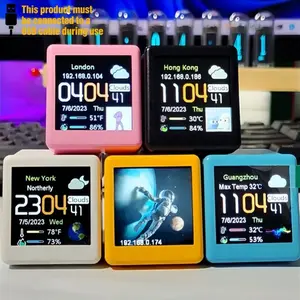 Mini WiFi Smart Clock with Weather Display, USB Powered Wi-Fi Time Calibration, Temperature Show, Home Office Decor, Creative Gift