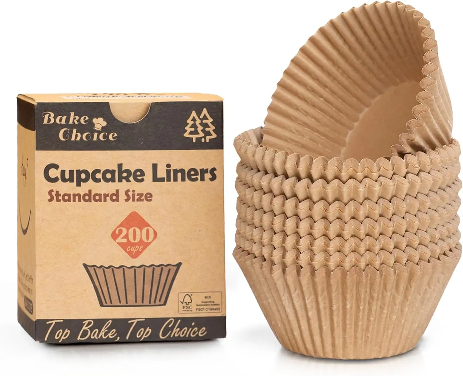 Standard Cupcake Liners, 200 Count Paper Baking Cups for Cupcakes, Muffins & Everyday Baking