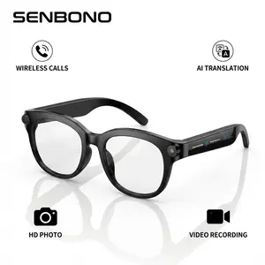 SENBONO HD Smart Glasses Camera, Video Recording & Translation, Wireless Calling, Music Playback, Voice Assistant, Portable Sports Eyewear
