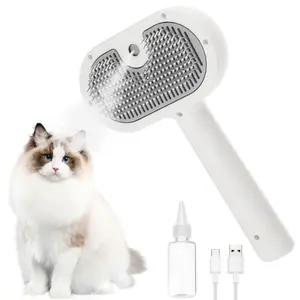 FURGO Cat Steam Brush for Shedding,3 in 1 Steam Pet Brush for Cats & Dogs, Efficient Hair Removal & Cleaning, Pet Hair Removal Tool Suitable for All Pet Fur Types