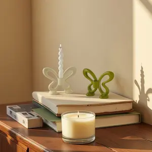 Butterfly Shaped Ceramic Candle Holder for Indoor Use, Multi-Purpose Holiday Decoration, Elegant Countertop Accessory