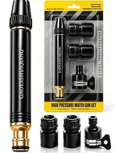 Heavy Duty Adjustable High Pressure Hose Nozzle Spray Gun with Connector Set, 3 Spray Modes Water Jet Sprayer for Car Wash, Garden Cleaning