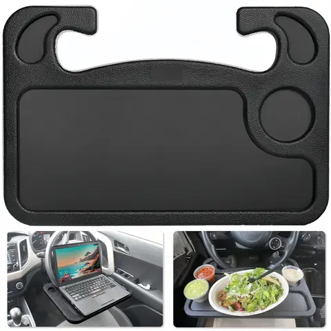 Multifunctional Car Organizer - Portable Steering Wheel Tray, Car Food Tray, Cup Holder, Laptop Bracket, Home & Party Supply Accessory