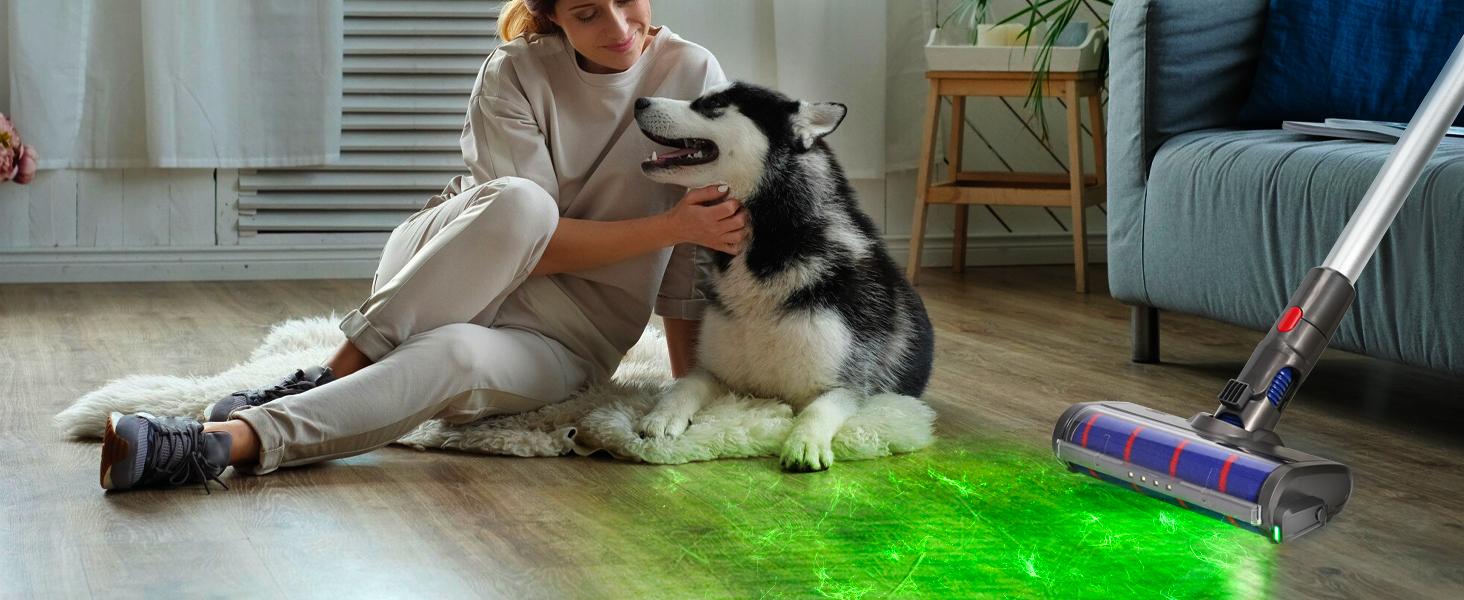 Rechargeable Vacuum Cleaner Dust Display Light, Green Light Attachment Compatible with Dyson Shark Bissell, Reveal Pet Fur Dog Cat Hair, Upgrade Vacuum Accessories Universal Lamp