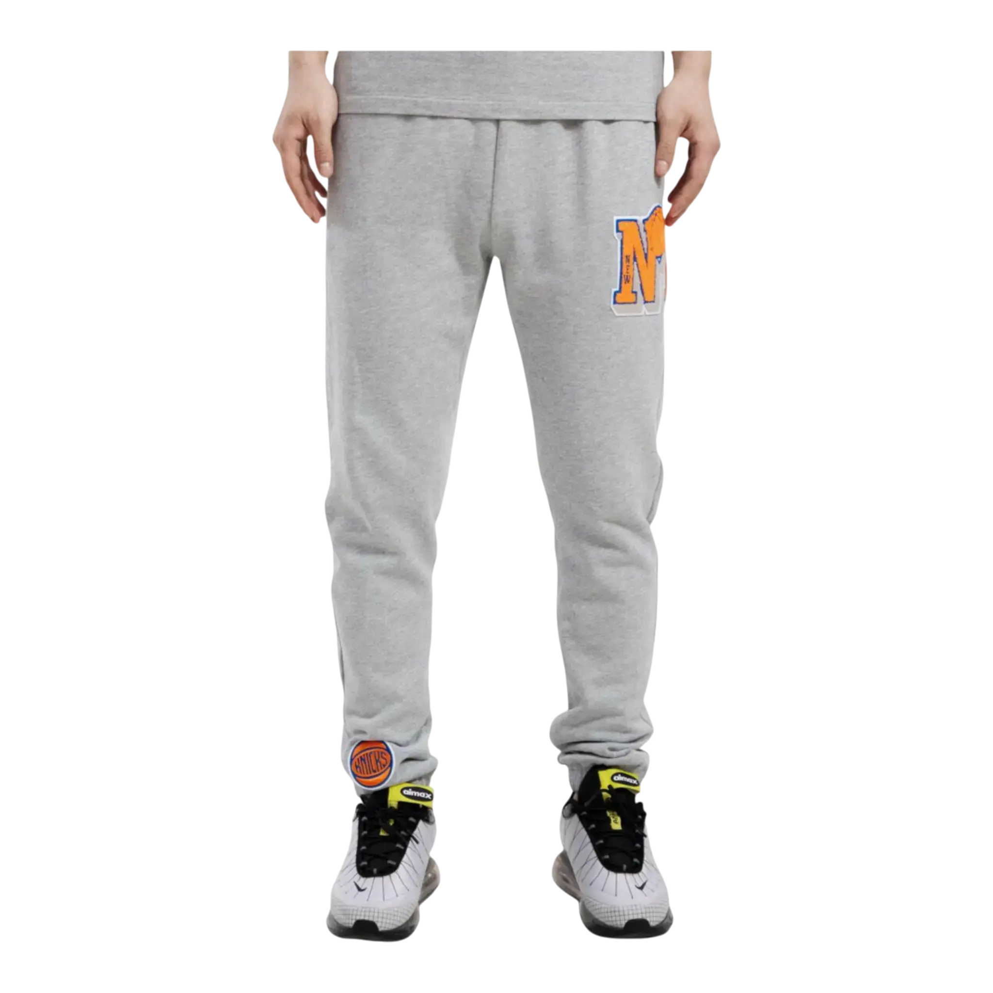 Pro Standard NBA New York Knicks Mash Up Logo Sweatpants in Grey | Men's