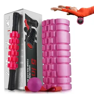5 in 1 Foam Roller Set, Trigger Point Foam Roller Patented, Massage Stick, Massage Ball, Resistance Band for Deep Muscle Massage Pilates Yoga, Fitness Exercise for Whole Body Body Care Daily