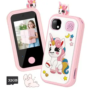 Kids Mobile Phone Toy, Multifunctional Educational Toy Phone, 2.8-inch Screen with Dual Cameras, Puzzle Games, Music - Ideal Christmas Birthday Gift for Boys and Girls Ages 3-12, Halloween Gift, Easter Present (Includes 32GB Card)