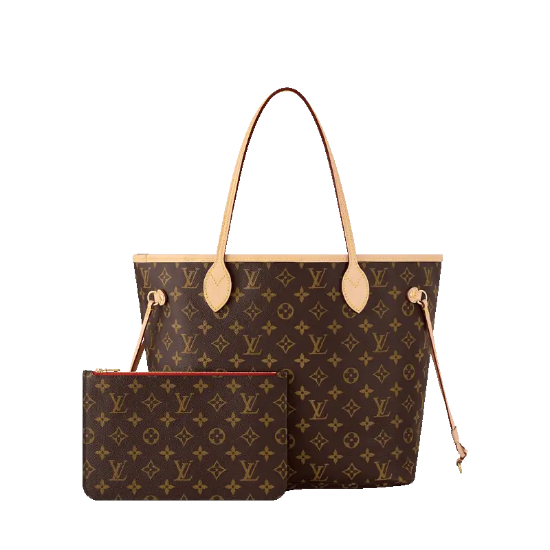 ‮ nottiuV siuoL ‬ Vintage Nėverfull Monogram Coated Canvas Women's Luxury Shoulder Purse Large Capacity
