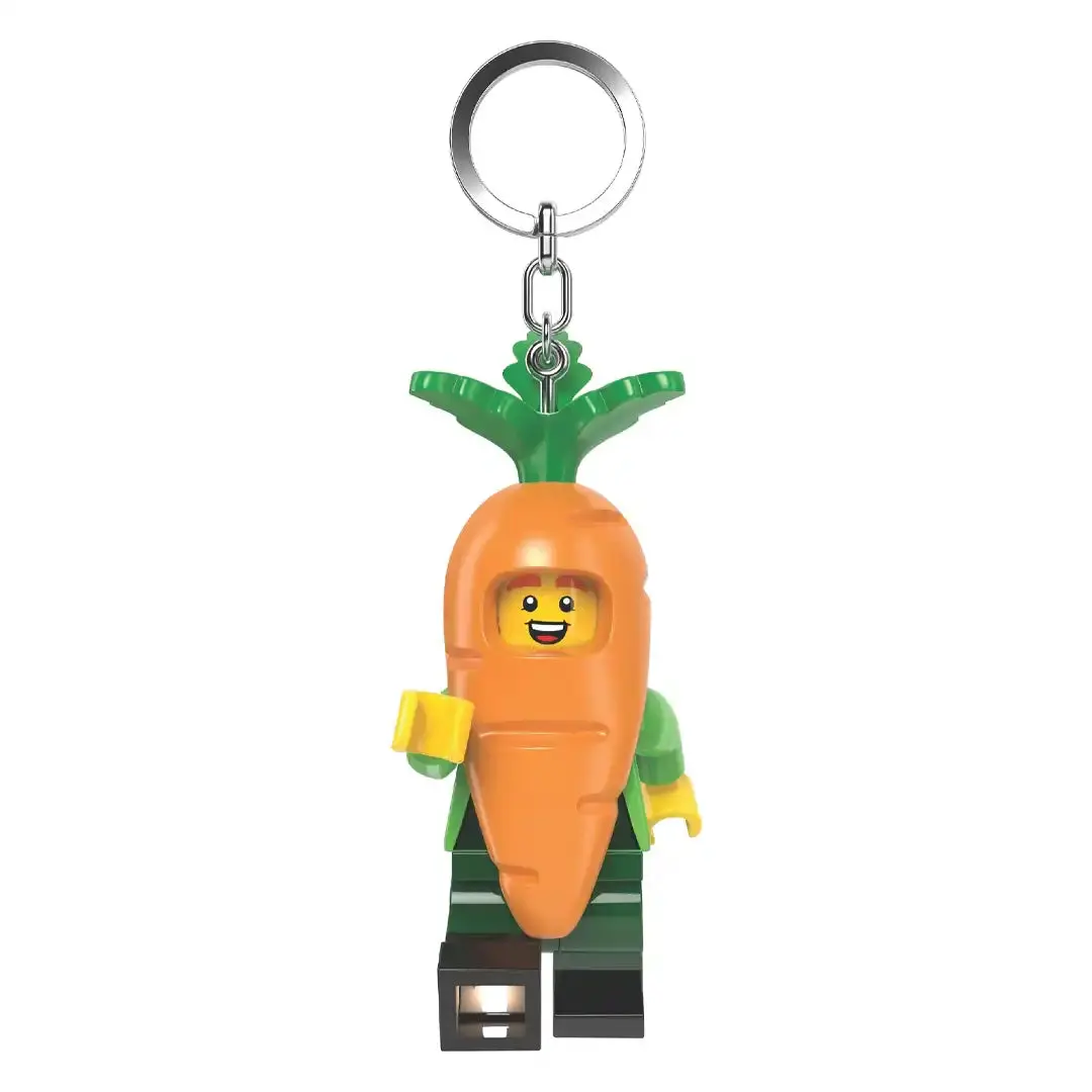 Novelty Carrot Shape Keychain with Portable LED Light, Fun Collectibles Bag Charm for Keys and Backpacks, Approx. 3" Tall