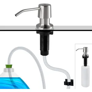 Styever Soap Dispenser for Kitchen Sink with Pump -16oz Bottle Built in Countertop Dish soap Dispenser with 4 Inch Spout- Oil Rubbed Bronze Sink Soap Dispenser Extension Kit with  Inch Tube