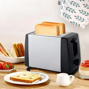 2-Slice Automatic Toaster Stainless Steel Dual-Slot for Home Kitchen Easy Toasting Modern Look with Automatic Functionality and Dual-Slot Design