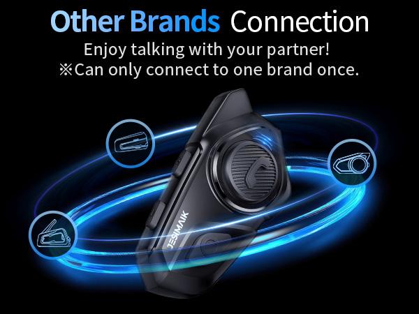 Motorcycle Helmet Bluetooth Headset, 10 Way 2KM Helmet Communication System, Multitasking Audio Motorcycle Intercom, 2 Mics&40mm Speaker (2 Pack)